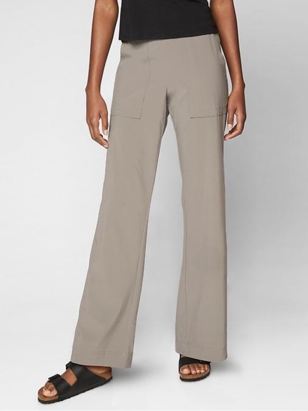 Athleta Women's Chelsea Wide Leg Pull On Pants - Beige - Size 12T